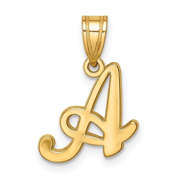 14k Yellow Gold Mimi Collection Small Script Initial A Pendant